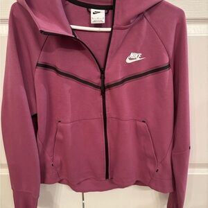 Nike Women's Mauve Zip-Up Hooded Jacket with Black Trim